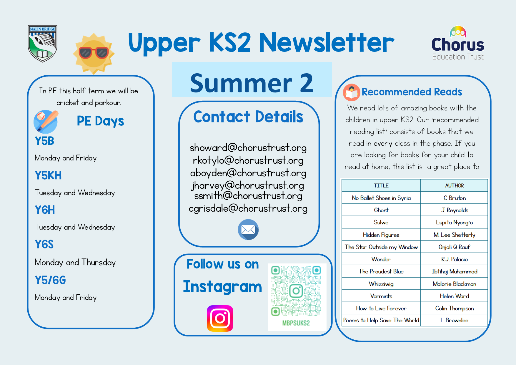 UKS2 Summer 2 Newsletter page 1