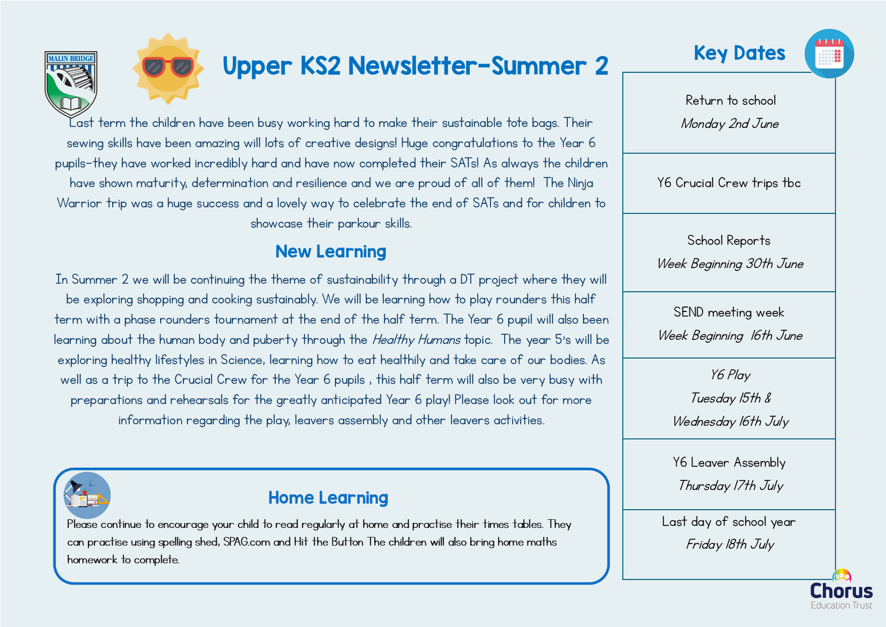 UKS2 Summer 2 Newsletter